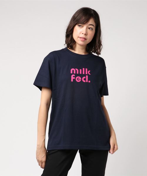 MILKFED.（ミルクフェド）の「SS TEE CUT OUT LOGO（Tシャツ/カットソー・レディース・ホワイト/ブラック/ネイビー/レッド・ONE SIZE）」の3枚目の写真