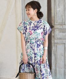花柄バックⅤ開きブラウス《MADE IN JAPAN》