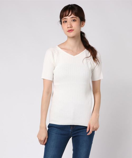 AMERICAN HOLIC(アメリカンホリック)の「・変形リブプルオーバー(ニット/セーター・レディース・グリーン/ブルー/ブラック/イエロー系その他2/ブラック系その他4/オフホワイト・L/M)」の22枚目の写真