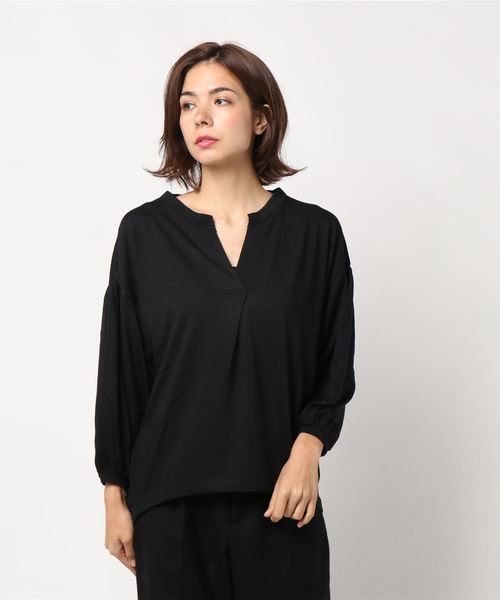 AMERICAN HOLIC（アメリカンホリック）の「・ドロップショルダースキッパープルオーバー（Tシャツ/カットソー・レディース・ブラック/ブラウン/グリーン/マスタード・FREE）」の2枚目の写真