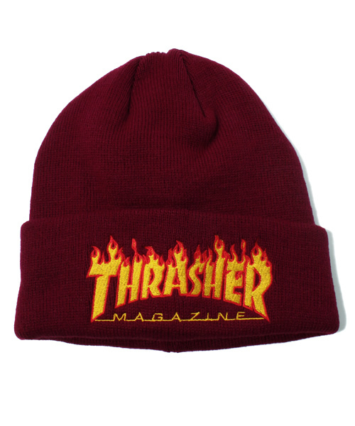 THRASHER（スラッシャー）の「WEGO/THRASHERファイヤーワッチキャップ（ニットキャップ/ビーニー・メンズ・ホワイト/ブラック/ネイビー/ワイン・FREE）」の11枚目の写真