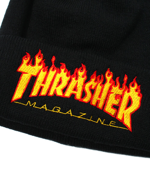 THRASHER（スラッシャー）の「WEGO/THRASHERファイヤーワッチキャップ（ニットキャップ/ビーニー・メンズ・ホワイト/ブラック/ネイビー/ワイン・FREE）」の6枚目の写真