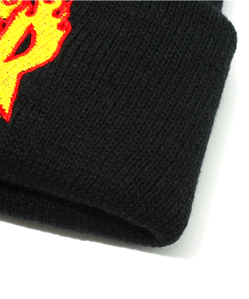 THRASHER（スラッシャー）の「WEGO/THRASHERファイヤーワッチキャップ（ニットキャップ/ビーニー・メンズ・ホワイト/ブラック/ネイビー/ワイン・FREE）」の7枚目の写真