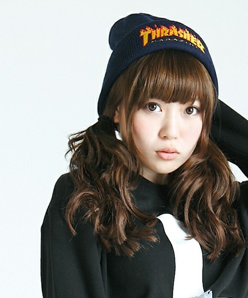 THRASHER（スラッシャー）の「WEGO/THRASHERファイヤーワッチキャップ（ニットキャップ/ビーニー・メンズ・ホワイト/ブラック/ネイビー/ワイン・FREE）」の16枚目の写真