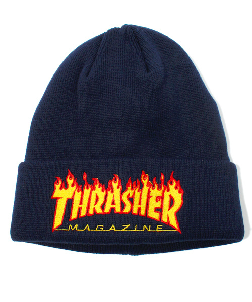 THRASHER（スラッシャー）の「WEGO/THRASHERファイヤーワッチキャップ（ニットキャップ/ビーニー・メンズ・ホワイト/ブラック/ネイビー/ワイン・FREE）」の9枚目の写真