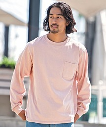 クルーネック」に該当するレディースのTシャツ/カットソー（ピンク