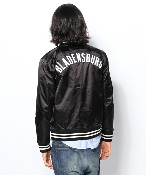 WEGO（ウィゴー）の「WEGO/サテンスタジャン（スタジャン・メンズ・ダークグリーン/ブラック・LARGE/MEDIUM）」の4枚目の写真