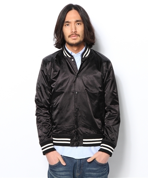 WEGO（ウィゴー）の「WEGO/サテンスタジャン（スタジャン・メンズ・ダークグリーン/ブラック・LARGE/MEDIUM）」の12枚目の写真