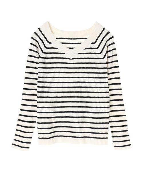 AMERICAN HOLIC(アメリカンホリック)の「2WAYリブプルオーバー*(ニット/セーター・レディース・マスタード/アイボリー/ブラック/ライトグリーン/ネイビー/ホワイト系その他4・M/L)」の12枚目の写真