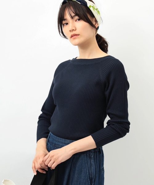 AMERICAN HOLIC(アメリカンホリック)の「2WAYリブプルオーバー*(ニット/セーター・レディース・マスタード/アイボリー/ブラック/ライトグリーン/ネイビー/ホワイト系その他4・M/L)」の6枚目の写真