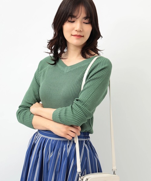 AMERICAN HOLIC(アメリカンホリック)の「2WAYリブプルオーバー*(ニット/セーター・レディース・マスタード/アイボリー/ブラック/ライトグリーン/ネイビー/ホワイト系その他4・M/L)」の5枚目の写真