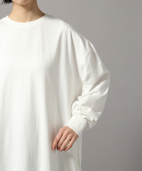 LOWRYS FARM（ローリーズファーム）の「ロングTシャツワンピ　831279（ワンピース・レディース・ブラック/オフホワイト/ベージュ/グリーン・FREE）」の8枚目の写真