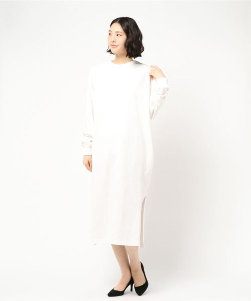 LOWRYS FARM（ローリーズファーム）の「ロングTシャツワンピ　831279（ワンピース・レディース・ブラック/オフホワイト/ベージュ/グリーン・FREE）」の13枚目の写真