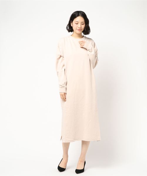 LOWRYS FARM（ローリーズファーム）の「ロングTシャツワンピ　831279（ワンピース・レディース・ブラック/オフホワイト/ベージュ/グリーン・FREE）」の15枚目の写真