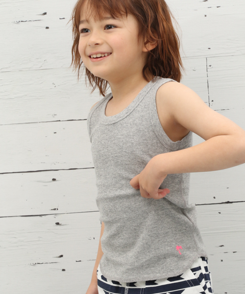 BAYFLOW（ベイフロー）の「[KIDS]ミニワッフルタンクトップ（タンクトップ・キッズ・ブラック/グレー/オフホワイト・SMALL/MEDIUM/LARGE/X-LARGE/XX-LARGE）」の3枚目の写真