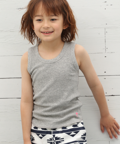 BAYFLOW（ベイフロー）の「[KIDS]ミニワッフルタンクトップ（タンクトップ・キッズ・ブラック/グレー/オフホワイト・SMALL/MEDIUM/LARGE/X-LARGE/XX-LARGE）」の4枚目の写真