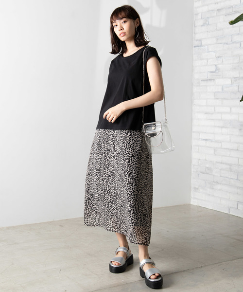 WEGO（ウィゴー）の「WEGO/USAコットンノースリーブTシャツ（Tシャツ/カットソー・レディース・ブラック/ベージュ/ピンク/ホワイト/カーキ/パープル・FREE）」の18枚目の写真