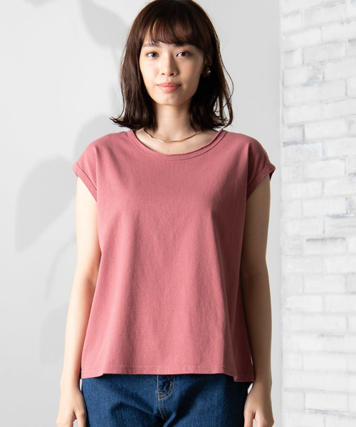 WEGO（ウィゴー）の「WEGO/USAコットンノースリーブTシャツ（Tシャツ/カットソー・レディース・ブラック/ベージュ/ピンク/ホワイト/カーキ/パープル・FREE）」の12枚目の写真