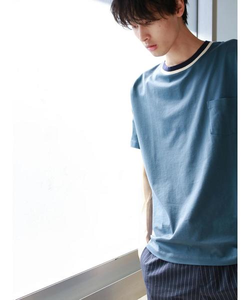 CRAFT STANDARD BOUTIQUE(クラフトスタンダードブティック)の「衿リブカットプルオーバー●(Tシャツ/カットソー・メンズ・オフホワイト/ブルー/杢グレー・LL/M/L)」の13枚目の写真