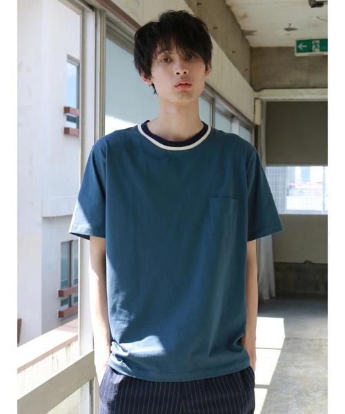 CRAFT STANDARD BOUTIQUE(クラフトスタンダードブティック)の「衿リブカットプルオーバー●(Tシャツ/カットソー・メンズ・オフホワイト/ブルー/杢グレー・LL/M/L)」の15枚目の写真