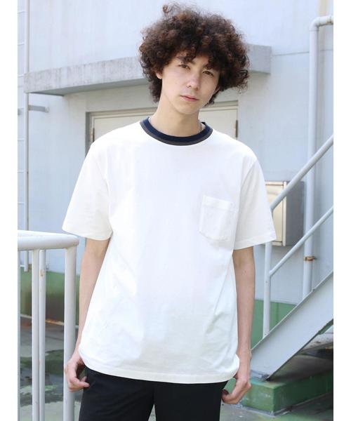 CRAFT STANDARD BOUTIQUE(クラフトスタンダードブティック)の「衿リブカットプルオーバー●(Tシャツ/カットソー・メンズ・オフホワイト/ブルー/杢グレー・LL/M/L)」の18枚目の写真