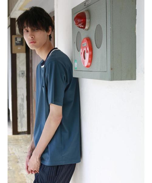 CRAFT STANDARD BOUTIQUE(クラフトスタンダードブティック)の「衿リブカットプルオーバー●(Tシャツ/カットソー・メンズ・オフホワイト/ブルー/杢グレー・LL/M/L)」の3枚目の写真