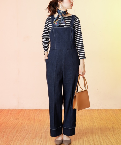 natural couture(ナチュラルクチュール)の「スカーフ付き2WAYTシャツ(Tシャツ/カットソー・レディース・ダークブラウン/ネイビー×ホワイト/オフホワイト/ブラック・FREE)」の18枚目の写真