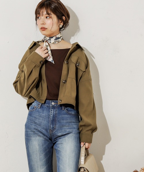 natural couture(ナチュラルクチュール)の「スカーフ付き2WAYTシャツ(Tシャツ/カットソー・レディース・ダークブラウン/ネイビー×ホワイト/オフホワイト/ブラック・FREE)」の21枚目の写真