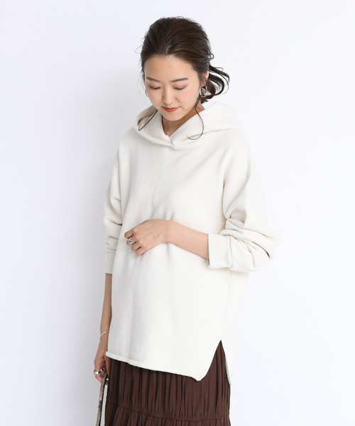 DouDou（ドゥドゥ）の「製品染めパーカー（パーカー・レディース・アイボリー/ダークブラウン/ピンク/ベージュ・FREE）」の2枚目の写真