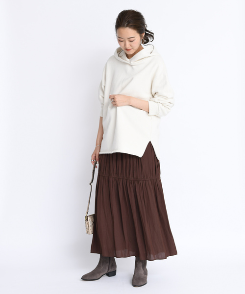 DouDou（ドゥドゥ）の「製品染めパーカー（パーカー・レディース・アイボリー/ダークブラウン/ピンク/ベージュ・FREE）」の5枚目の写真