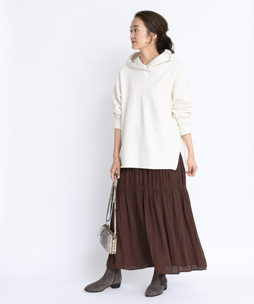 DouDou（ドゥドゥ）の「製品染めパーカー（パーカー・レディース・アイボリー/ダークブラウン/ピンク/ベージュ・FREE）」の6枚目の写真