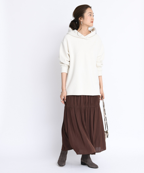 DouDou（ドゥドゥ）の「製品染めパーカー（パーカー・レディース・アイボリー/ダークブラウン/ピンク/ベージュ・FREE）」の7枚目の写真