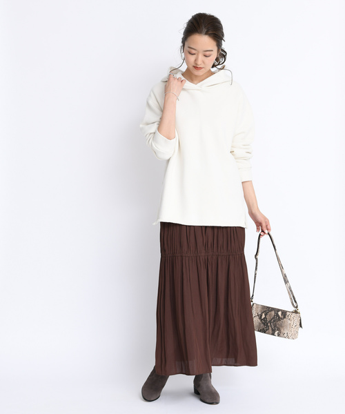 DouDou（ドゥドゥ）の「製品染めパーカー（パーカー・レディース・アイボリー/ダークブラウン/ピンク/ベージュ・FREE）」の8枚目の写真