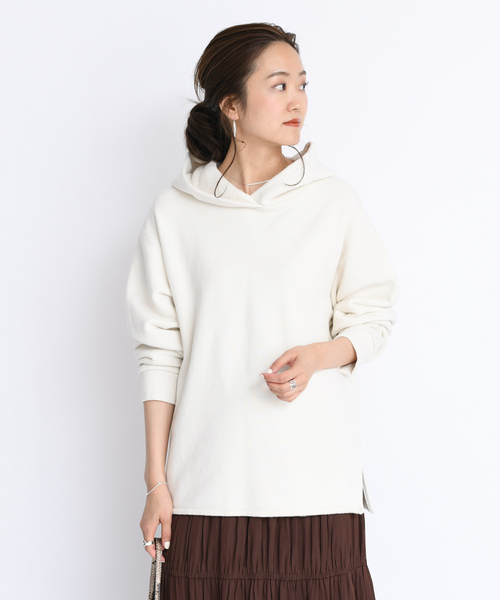 DouDou（ドゥドゥ）の「製品染めパーカー（パーカー・レディース・アイボリー/ダークブラウン/ピンク/ベージュ・FREE）」の13枚目の写真