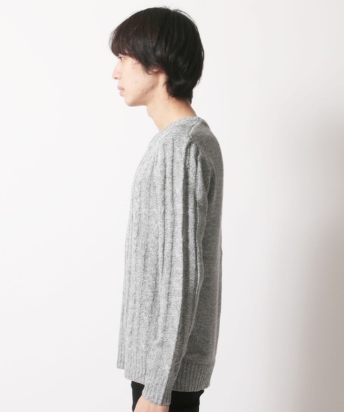 SHISKY(シスキー)の「ケーブル編みVネックアクリルニット(ニット/セーター・メンズ・O/P/M/N/K/L/I/J/G/H/E/F/C/D/A/B・M/L/LL)」の20枚目の写真