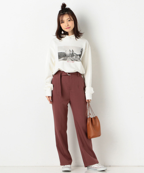 archives（アルシーヴ）の「ストレートフレアパンツ（その他パンツ・レディース・パープル/モカ/ピンクベージュ・MEDIUM）」の6枚目の写真