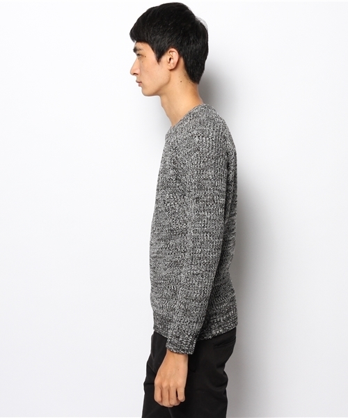 WEGO（ウィゴー）の「WEGO/畦編みラグランニット（ニット/セーター・メンズ・ブラック系その他/杢グレー/ホワイト/ブラック/ネイビー・MEDIUM/LARGE）」の7枚目の写真