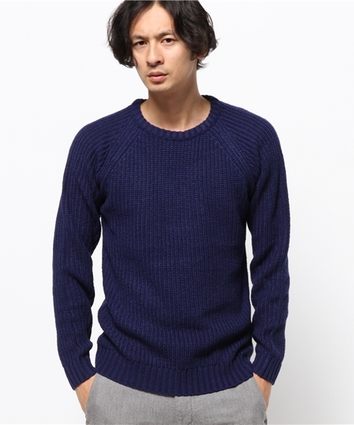 WEGO（ウィゴー）の「WEGO/畦編みラグランニット（ニット/セーター・メンズ・ブラック系その他/杢グレー/ホワイト/ブラック/ネイビー・MEDIUM/LARGE）」の18枚目の写真