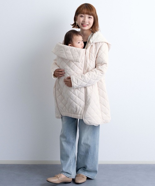 セール】だっこおんぶ対応 キルティングママコート（マタニティウェア