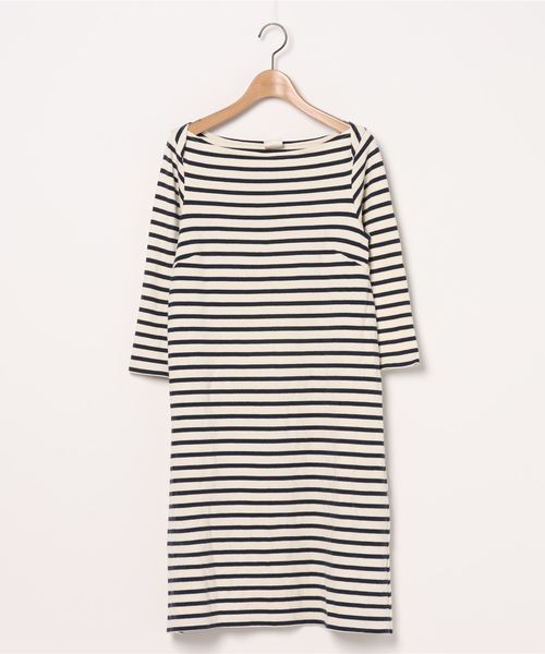 セール ブランド古着 ボーダー柄7分袖ワンピース ワンピース Nimes ニーム のファッション通販 Zozoused