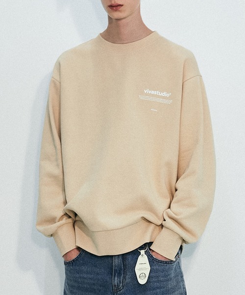 VIVASTUDIO（ビバスタジオ）の「NEW BINAURAL CREWNECK（スウェット・メンズ・チャコールグレー/ブラック/ダークグリーン/ネイビー/オレンジ/ライトグリーン/ヘザーグレー/アイボリー・SMALL/MEDIUM/LARGE/X-LARGE）」の5枚目の写真