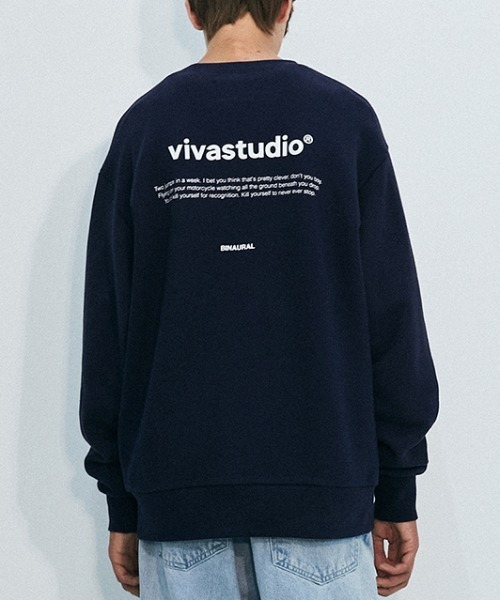 VIVASTUDIO（ビバスタジオ）の「NEW BINAURAL CREWNECK（スウェット・メンズ・チャコールグレー/ブラック/ダークグリーン/ネイビー/オレンジ/ライトグリーン/ヘザーグレー/アイボリー・SMALL/MEDIUM/LARGE/X-LARGE）」の8枚目の写真