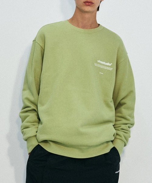 VIVASTUDIO（ビバスタジオ）の「NEW BINAURAL CREWNECK（スウェット・メンズ・チャコールグレー/ブラック/ダークグリーン/ネイビー/オレンジ/ライトグリーン/ヘザーグレー/アイボリー・SMALL/MEDIUM/LARGE/X-LARGE）」の7枚目の写真