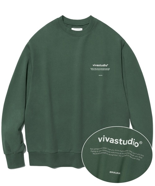 VIVASTUDIO（ビバスタジオ）の「NEW BINAURAL CREWNECK（スウェット・メンズ・チャコールグレー/ブラック/ダークグリーン/ネイビー/オレンジ/ライトグリーン/ヘザーグレー/アイボリー・SMALL/MEDIUM/LARGE/X-LARGE）」の16枚目の写真