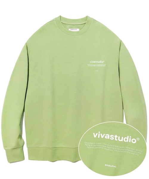 VIVASTUDIO（ビバスタジオ）の「NEW BINAURAL CREWNECK（スウェット・メンズ・チャコールグレー/ブラック/ダークグリーン/ネイビー/オレンジ/ライトグリーン/ヘザーグレー/アイボリー・SMALL/MEDIUM/LARGE/X-LARGE）」の9枚目の写真