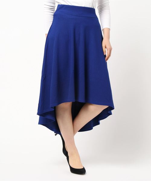 Coo+i（クーイ）の「イレギュラーヘムフレアスカート（スカート・レディース・ホワイト/ライトブルー/ブラック/ベージュ/ネイビー/グレー/カーキ/ピンク/イエロー/ブルー/マスタード/ラベンダー/キャメル/ピンク系その他/ワイン・M/L）」の8枚目の写真