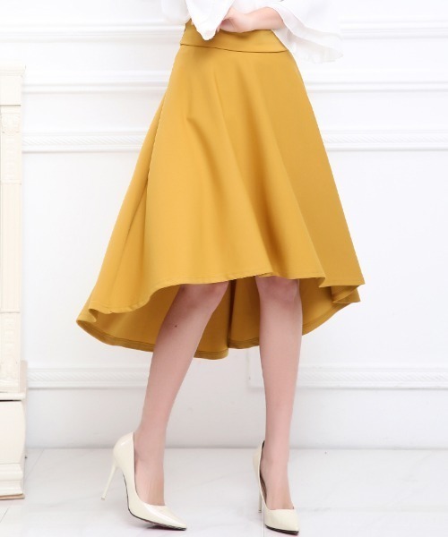 Coo+i（クーイ）の「イレギュラーヘムフレアスカート（スカート・レディース・ホワイト/ライトブルー/ブラック/ベージュ/ネイビー/グレー/カーキ/ピンク/イエロー/ブルー/マスタード/ラベンダー/キャメル/ピンク系その他/ワイン・M/L）」の11枚目の写真