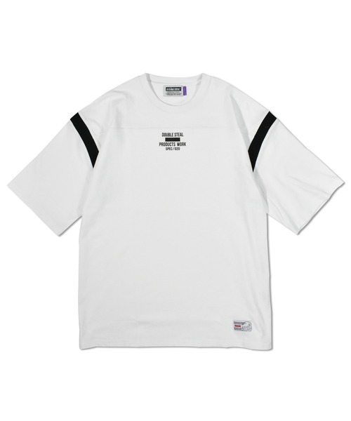 DOUBLE STEAL(ダブルスティール)の「Arm FOOTBALL Tee(Tシャツ/カットソー・メンズ・ブラック×ホワイト/ホワイト系その他/ホワイト×ブラック/ブラック系その他・LARGE/X-LARGE/MEDIUM)」の1枚目の写真