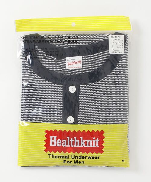 Healthknit(ヘルスニット)の「【Healthknit】ヘンリーネックワッフル長袖パックTEEシャツ サーマル長袖パックTシャツ 601L(Tシャツ/カットソー・メンズ・ホワイト/グレー/ブラック/レッド系その他/グレー×ホワイト/オートミール/ネイビー×ホワイト/ブラック×ホワイト/グリーン/ブラウン・L/M/XL)」の9枚目の写真