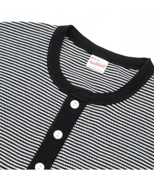 Healthknit(ヘルスニット)の「【Healthknit】ヘンリーネックワッフル長袖パックTEEシャツ サーマル長袖パックTシャツ 601L(Tシャツ/カットソー・メンズ・ホワイト/グレー/ブラック/レッド系その他/グレー×ホワイト/オートミール/ネイビー×ホワイト/ブラック×ホワイト/グリーン/ブラウン・L/M/XL)」の14枚目の写真